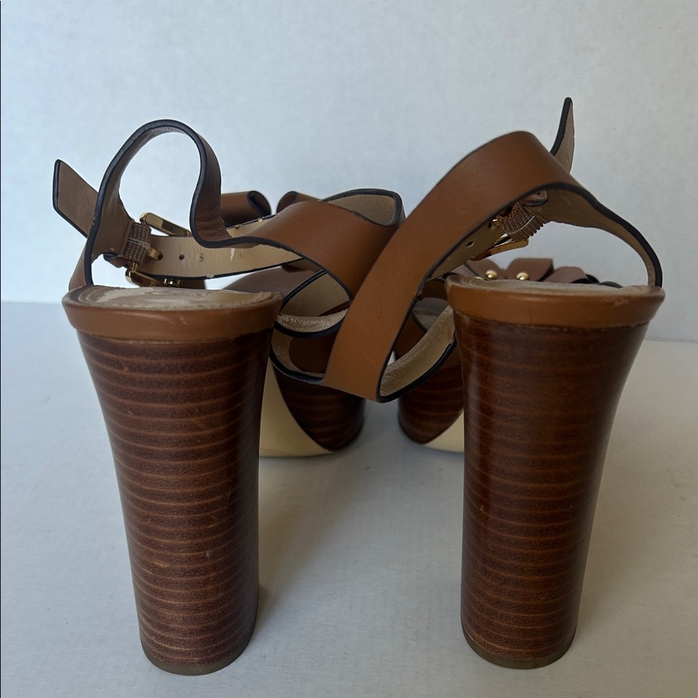 Michael Kors brown Platform Sandals with Floral Accent - Picture 5 of 9